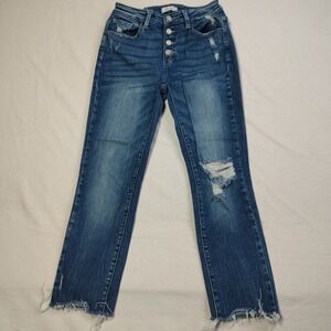 KanCan Signature Kurvy Skinny Jeans Womens 27 Blue Mid Rise Button Fly VBK1695L